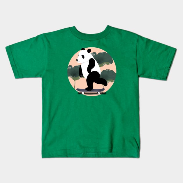 Easy ride with panda Kids T-Shirt by Red Zebra